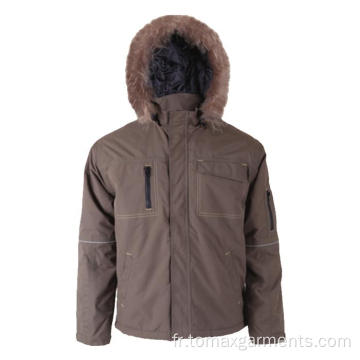 Veste d&#39;hiver kaki 100% polyester